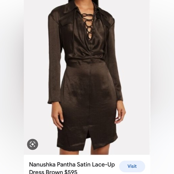NANUSHKA Pantha saltin dress sz L espresso - Picture 2 of 12
